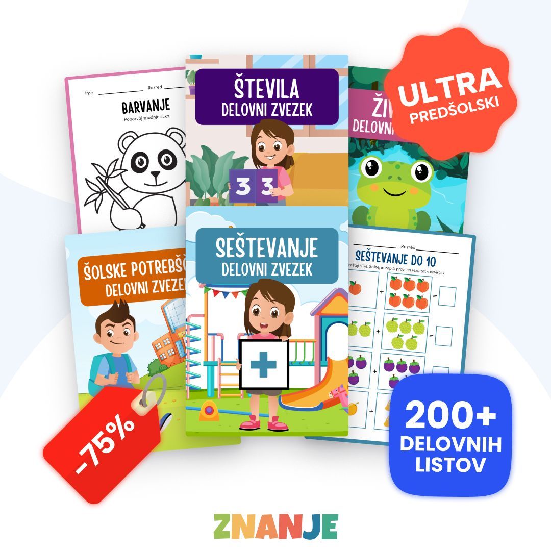 PREDŠOLSKI ULTRA KOMPLET + BONUS VODNIK ZA STARŠE